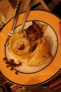 Schoko-Birnen-Knödel mit Schoko-Mascarpone-Sauce